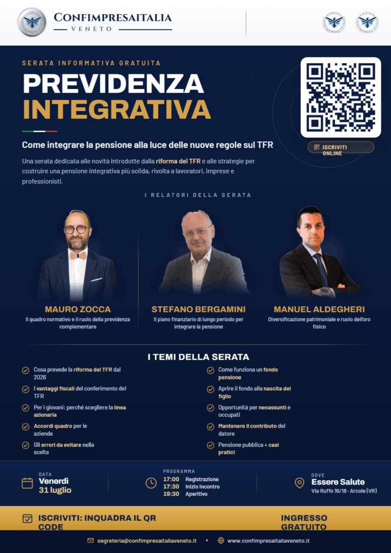Previdenza Integrativa: una serata gratuita per capire come costruire la pensione di domani